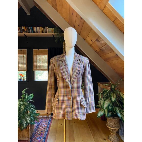 Plaid Blazer Elbow Patched - Picture 6 of 6